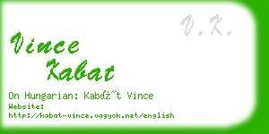 vince kabat business card